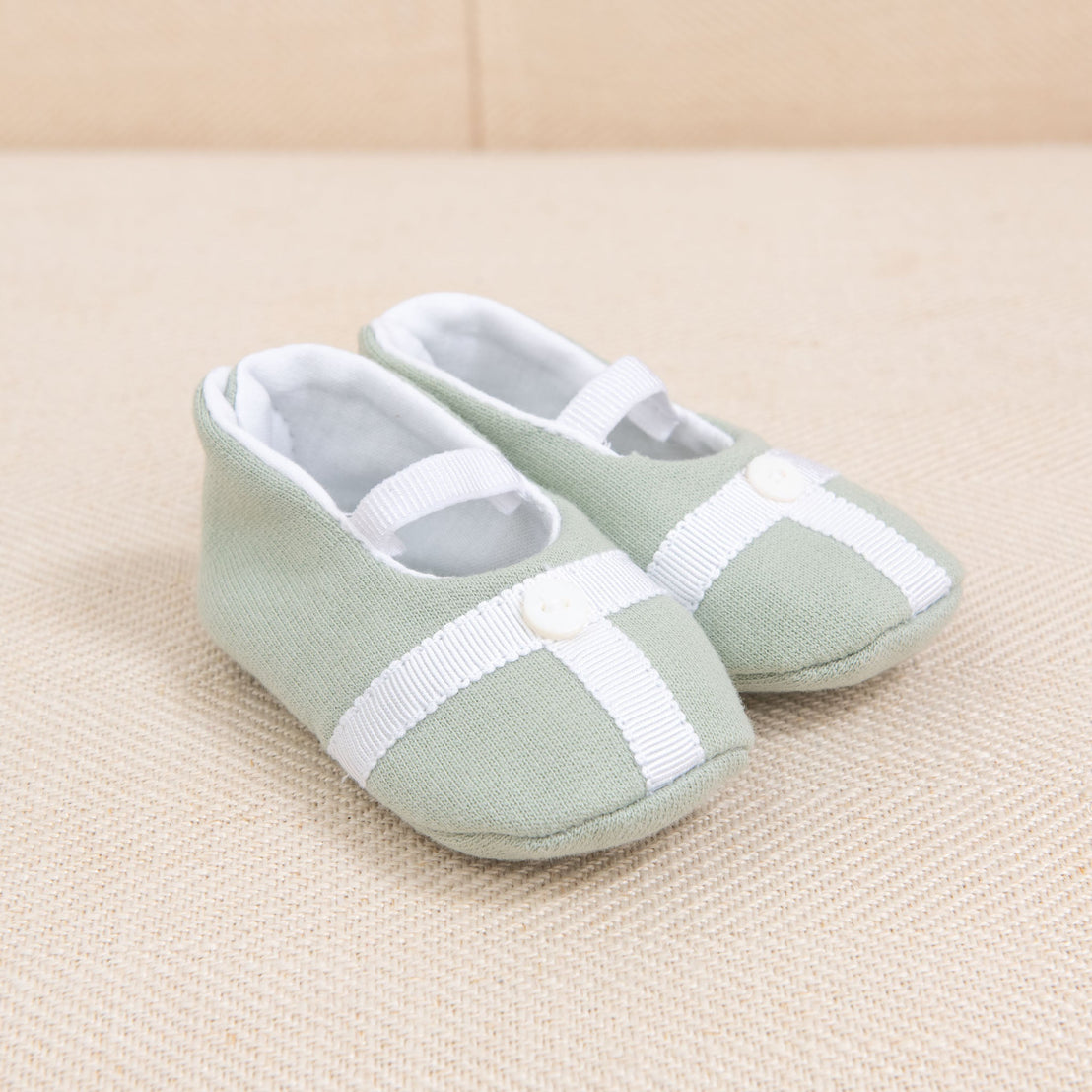 Baby boy sage green booties